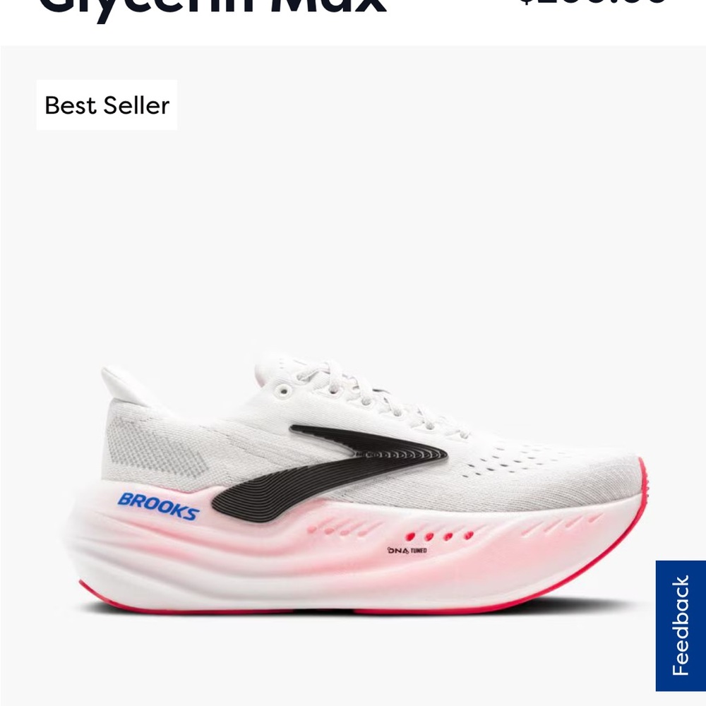 Brooks glycerin max White and Pink Sneakers